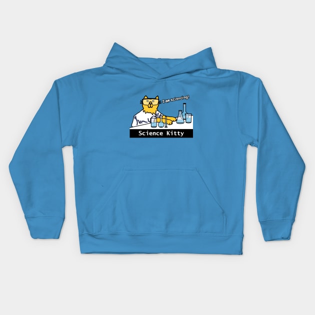 Science Kitty Cat Kids Hoodie by ellenhenryart